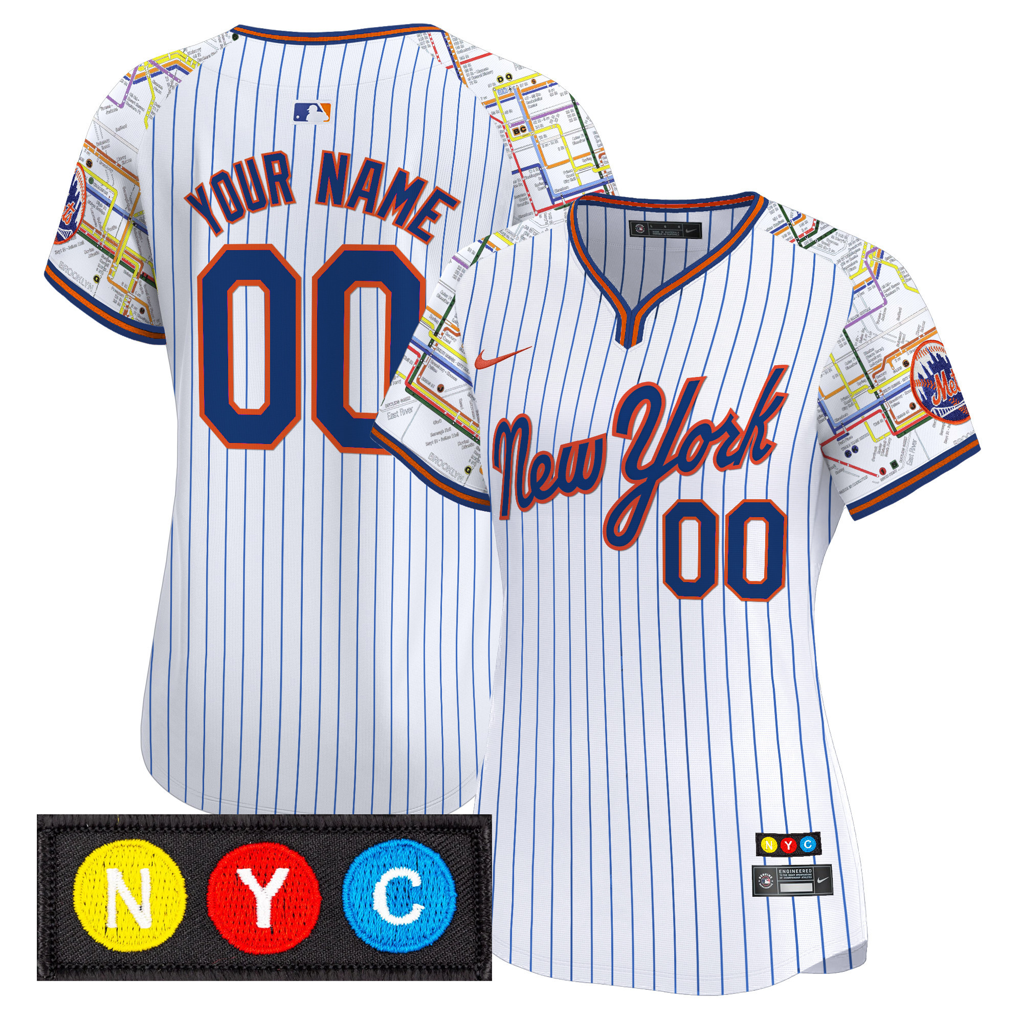 New York Mets Subway Style Vapor Premier Limited Custom Jersey - Stitched - Image 5