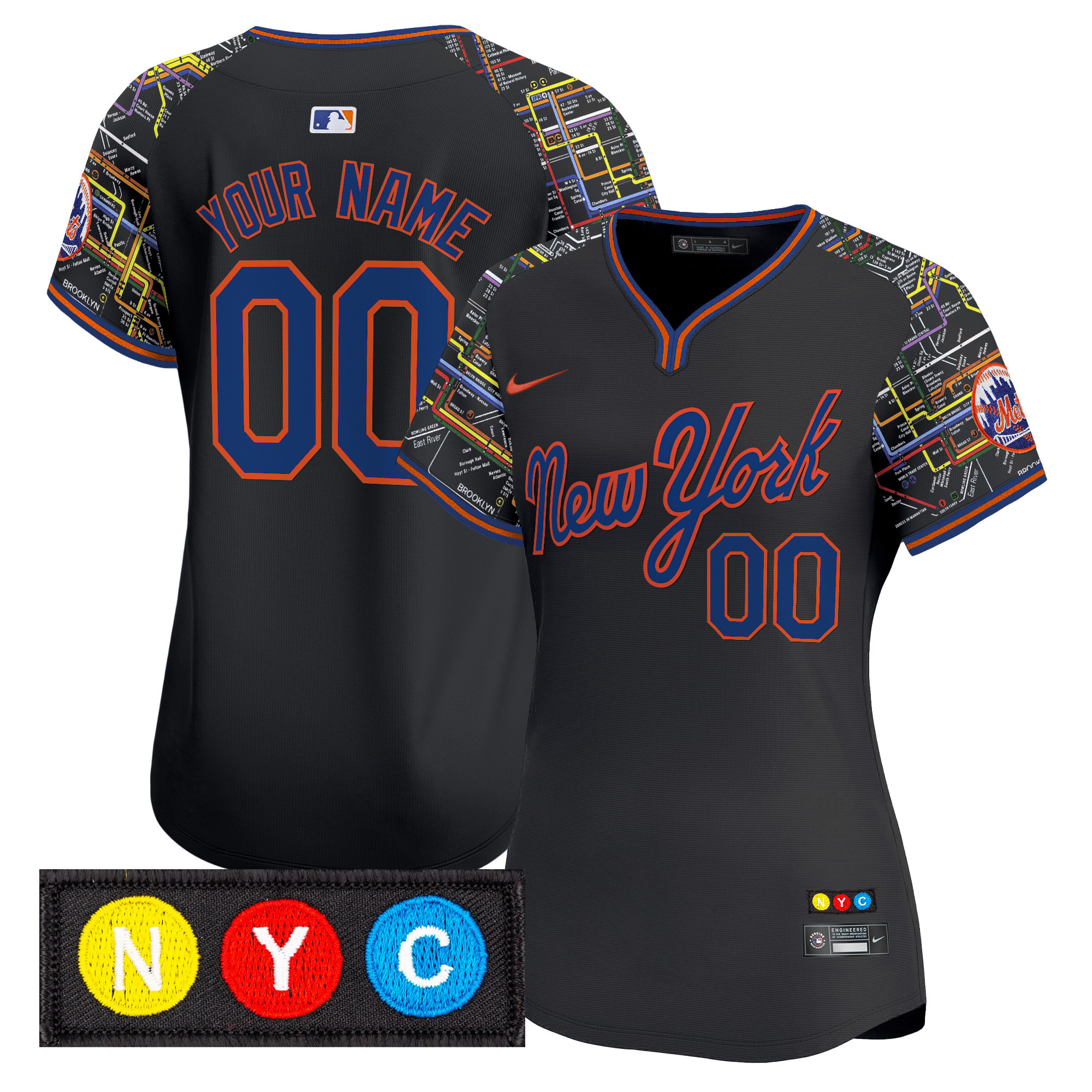 New York Mets Subway Style Vapor Premier Limited Custom Jersey - Stitched - Image 6