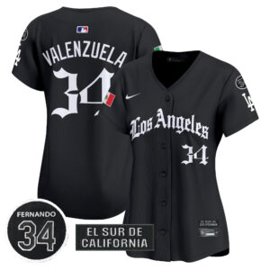 Women's Dodgers Mexico 2025 LA Gothic Style Vapor Premier Limited Jersey - All Stitched