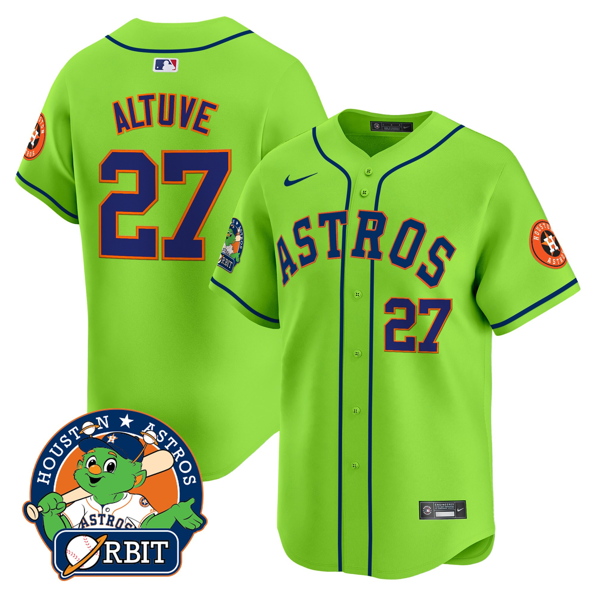 Men's Astros Orbit Patch Vapor Premier Limited Jersey V2 - All Stitched - Image 2
