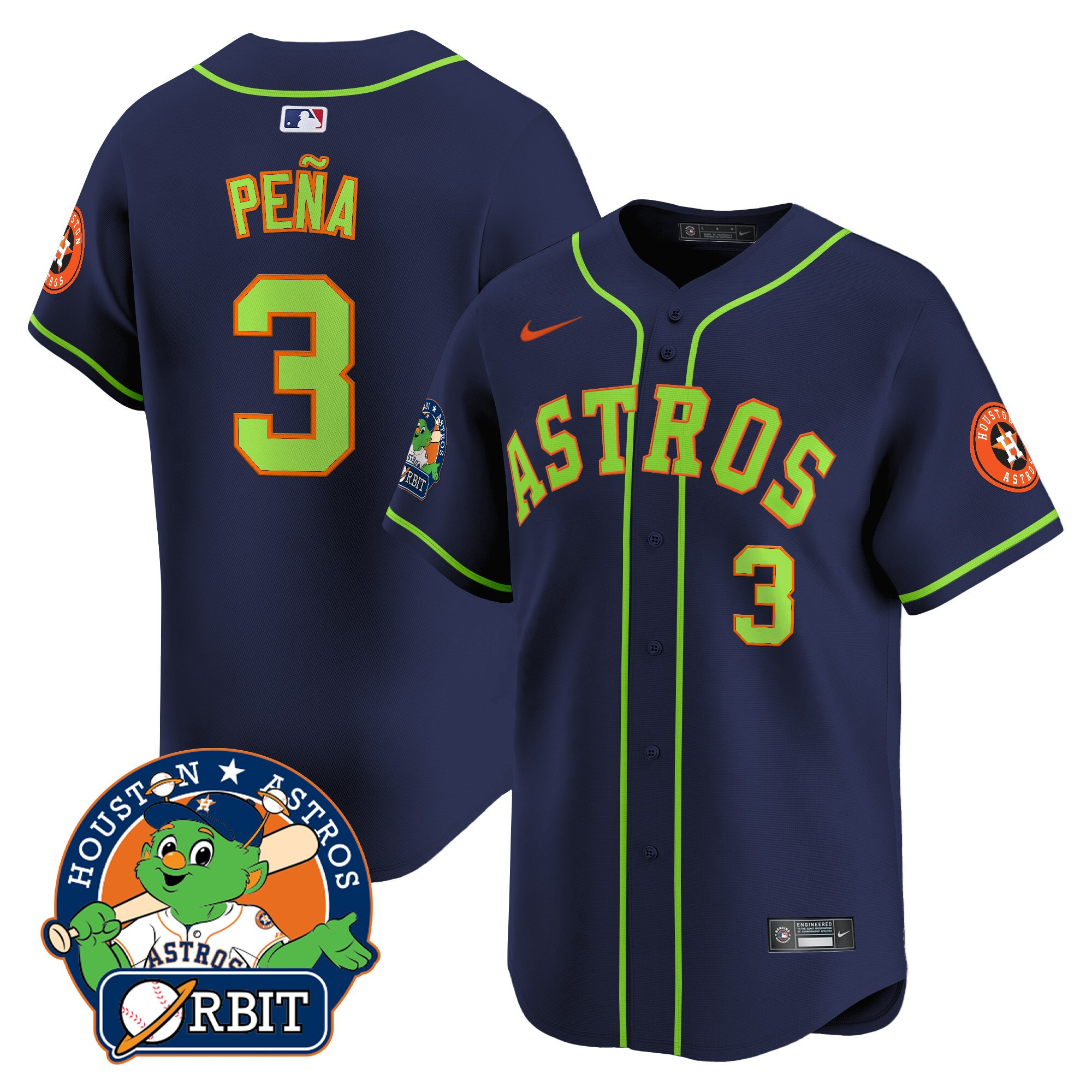 Men's Astros Orbit Patch Vapor Premier Limited Jersey V2 - All Stitched - Image 23