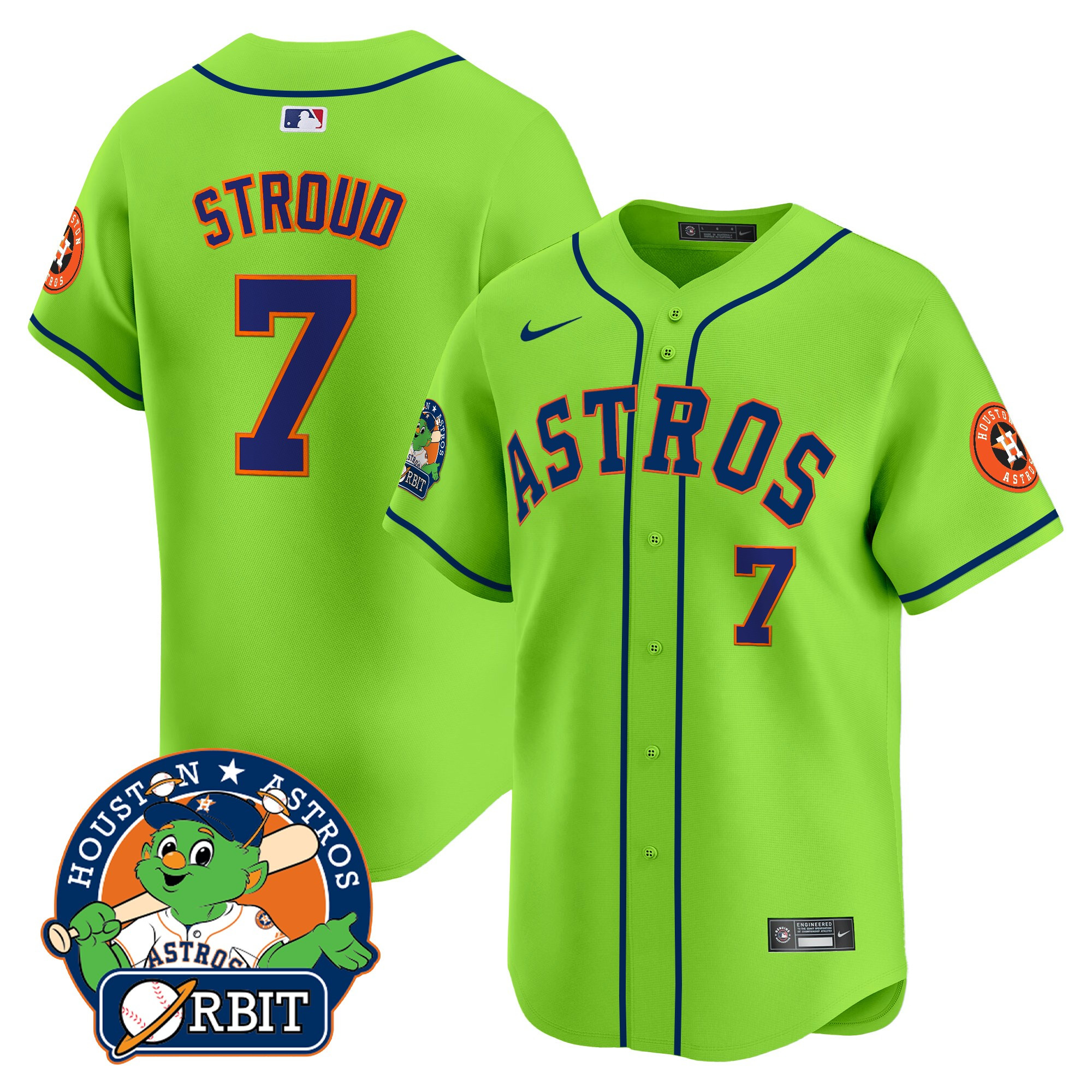 Men's Astros Orbit Patch Vapor Premier Limited Jersey V2 - All Stitched - Image 5
