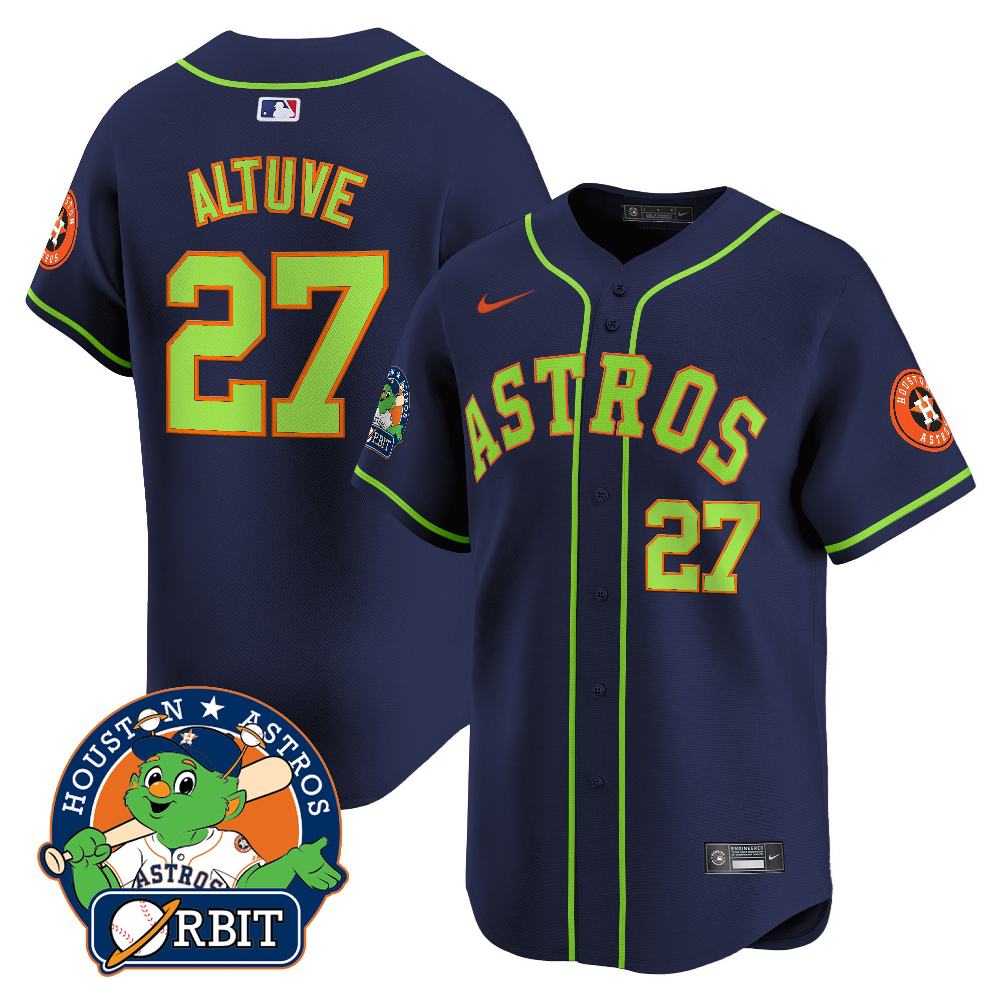 Men's Astros Orbit Patch Vapor Premier Limited Jersey V2 - All Stitched - Image 22