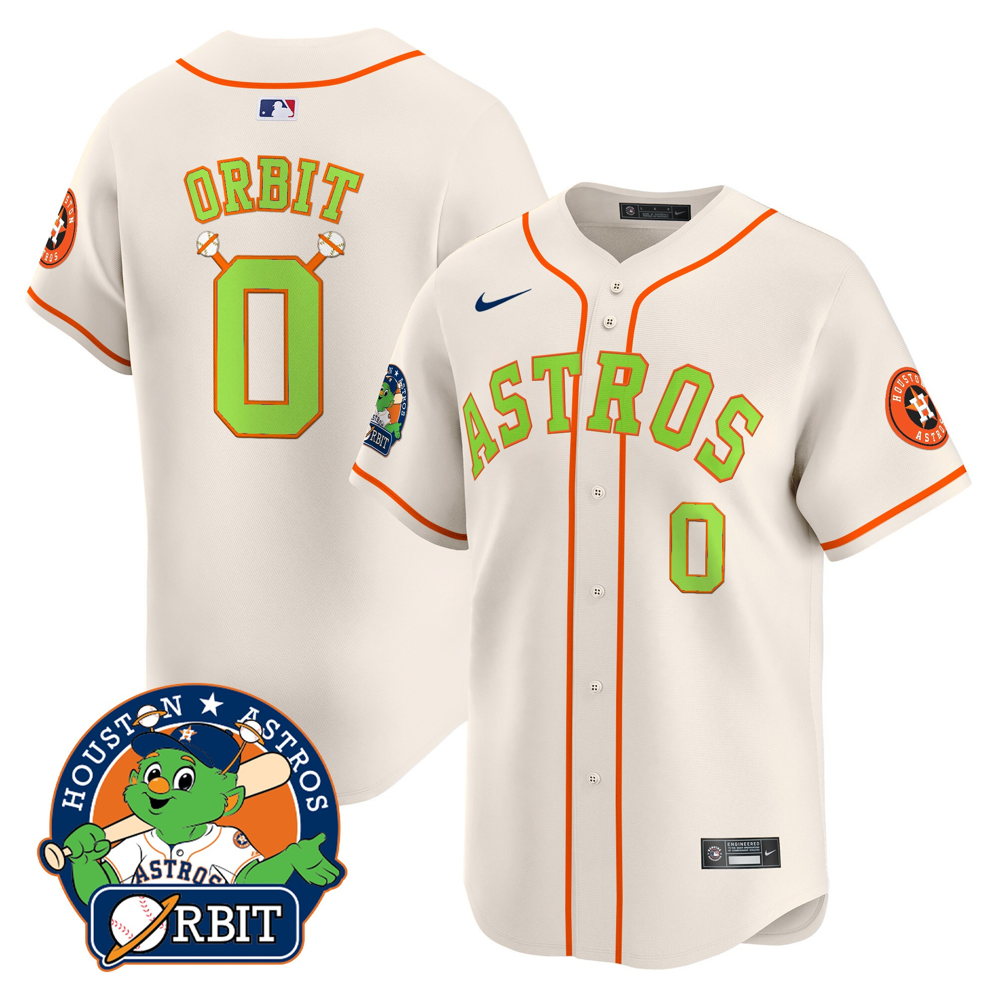 Men's Astros Orbit Patch Vapor Premier Limited Jersey V2 - All Stitched - Image 41