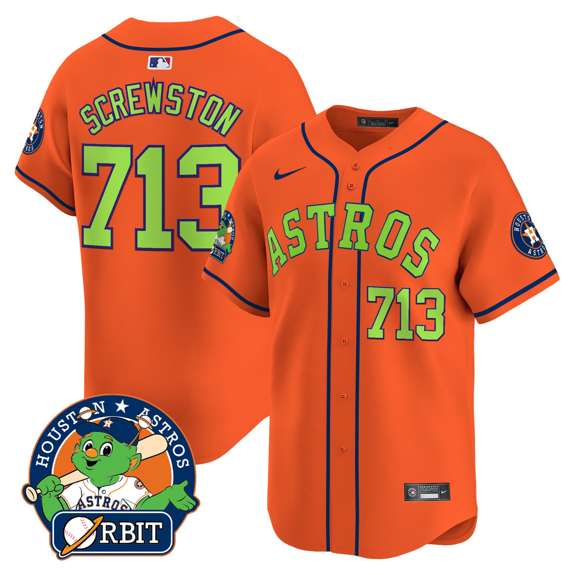 Men's Astros Orbit Patch Vapor Premier Limited Jersey V2 - All Stitched - Image 36