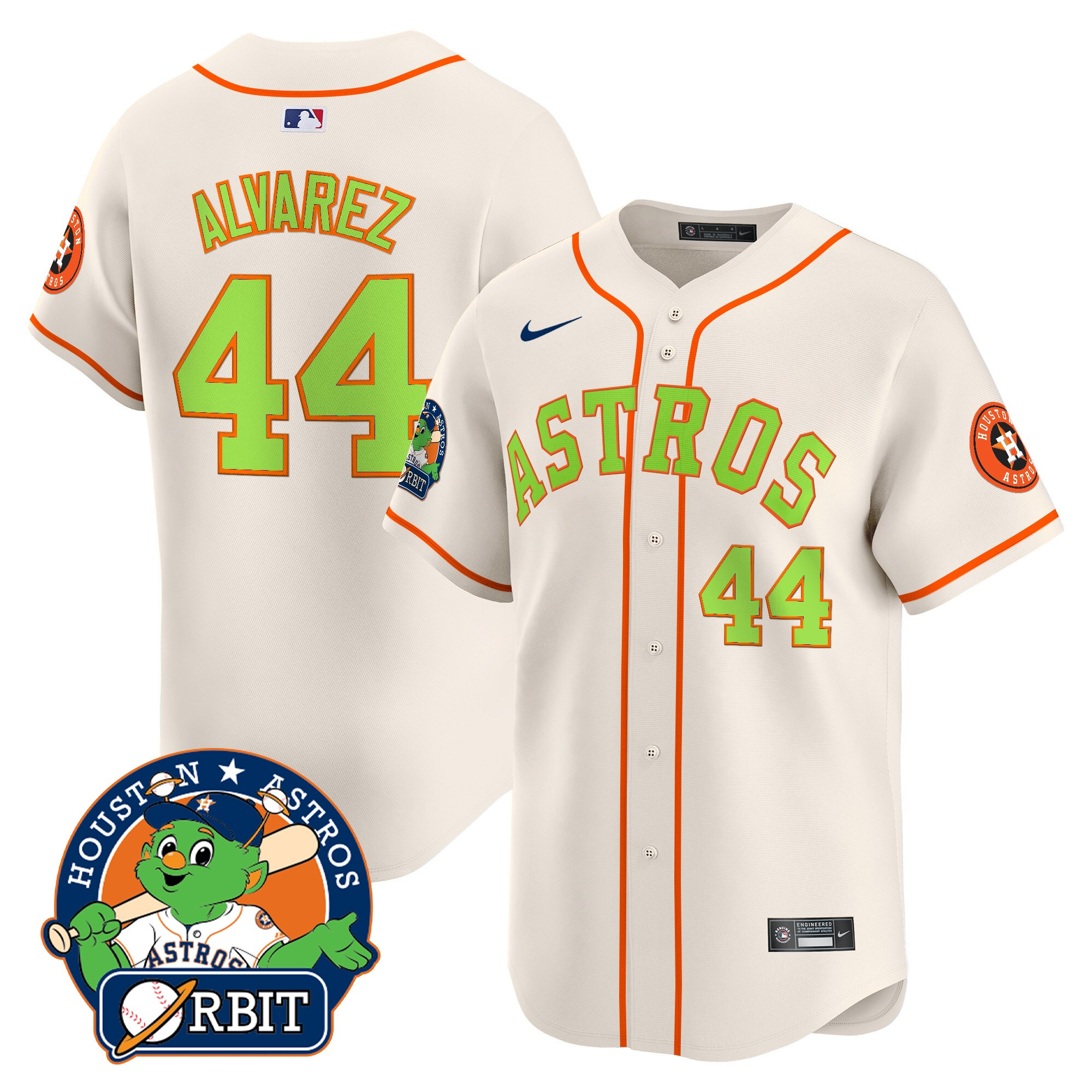 Men's Astros Orbit Patch Vapor Premier Limited Jersey V2 - All Stitched - Image 44