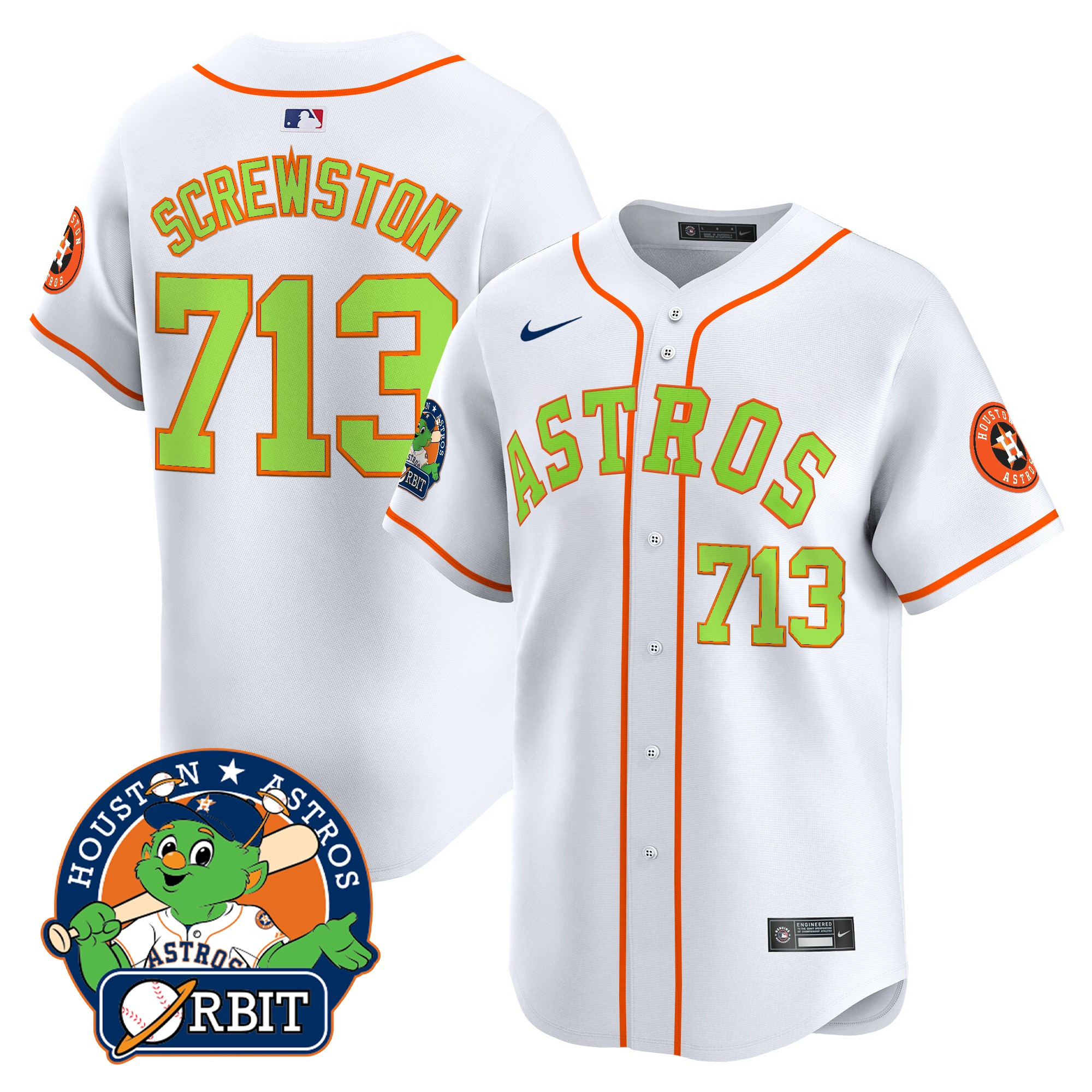 Men's Astros Orbit Patch Vapor Premier Limited Jersey V2 - All Stitched - Image 16