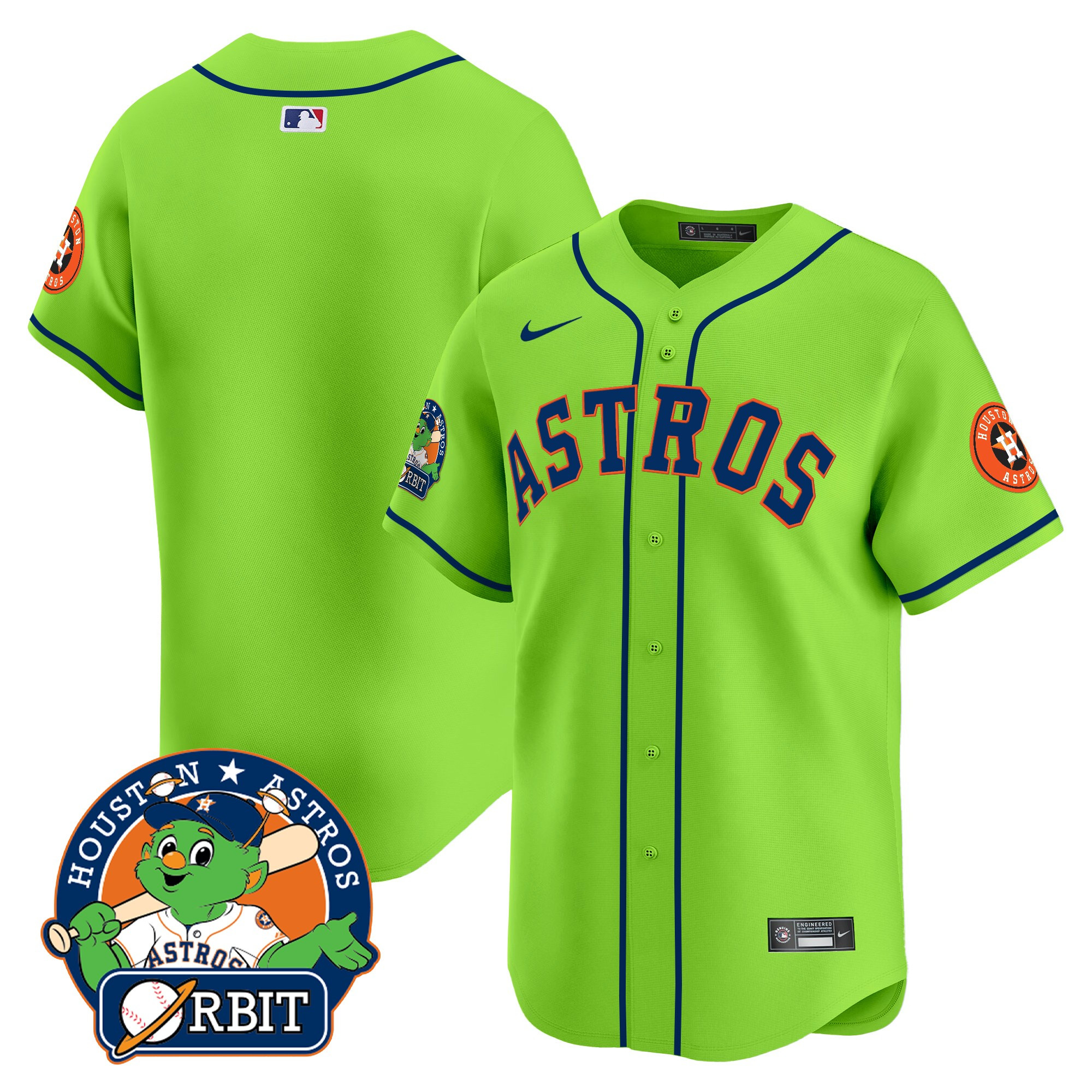 Men's Astros Orbit Patch Vapor Premier Limited Jersey V2 - All Stitched - Image 10