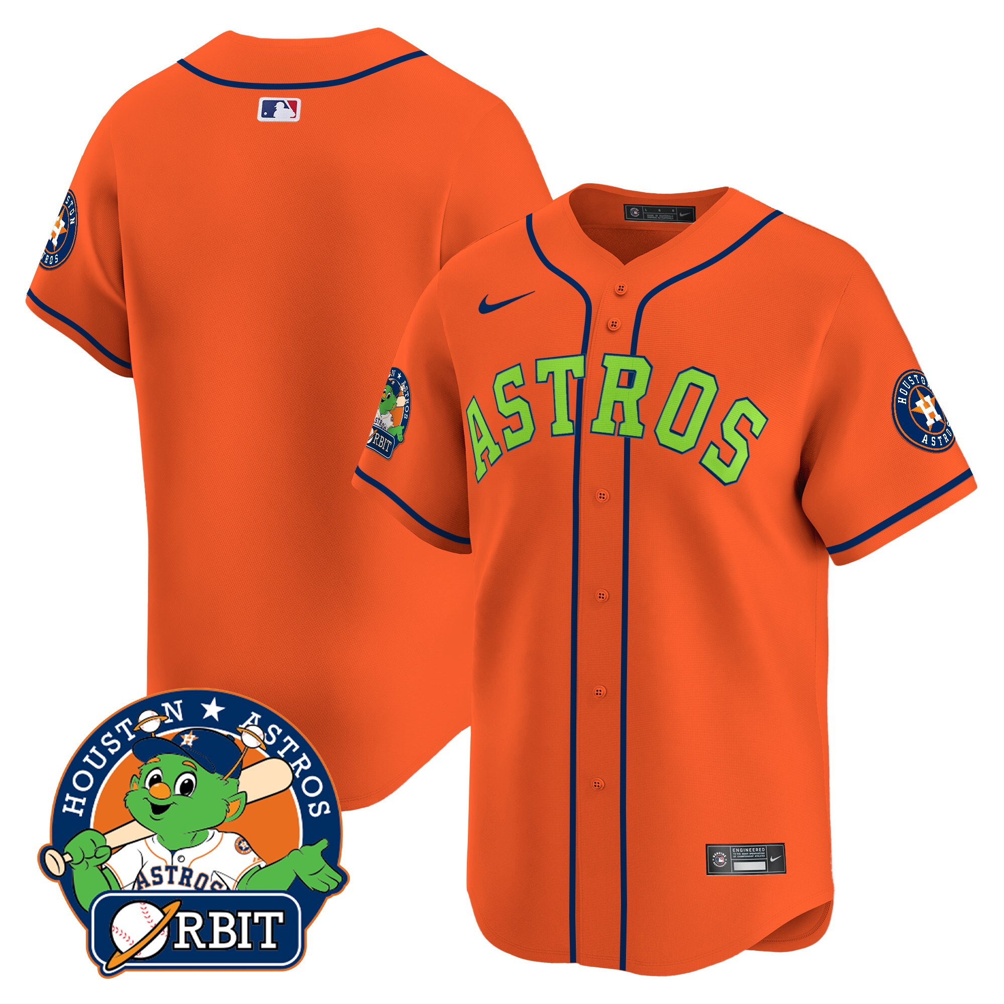 Men's Astros Orbit Patch Vapor Premier Limited Jersey V2 - All Stitched - Image 40