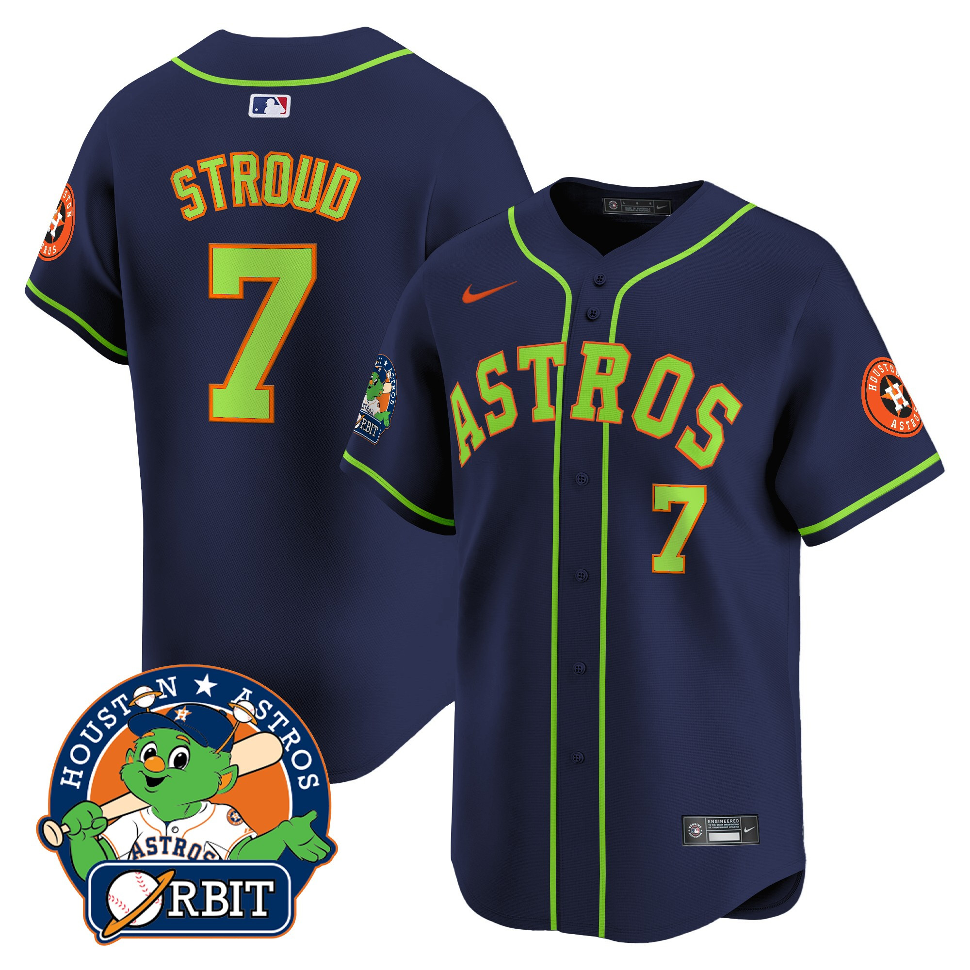 Men's Astros Orbit Patch Vapor Premier Limited Jersey V2 - All Stitched - Image 25