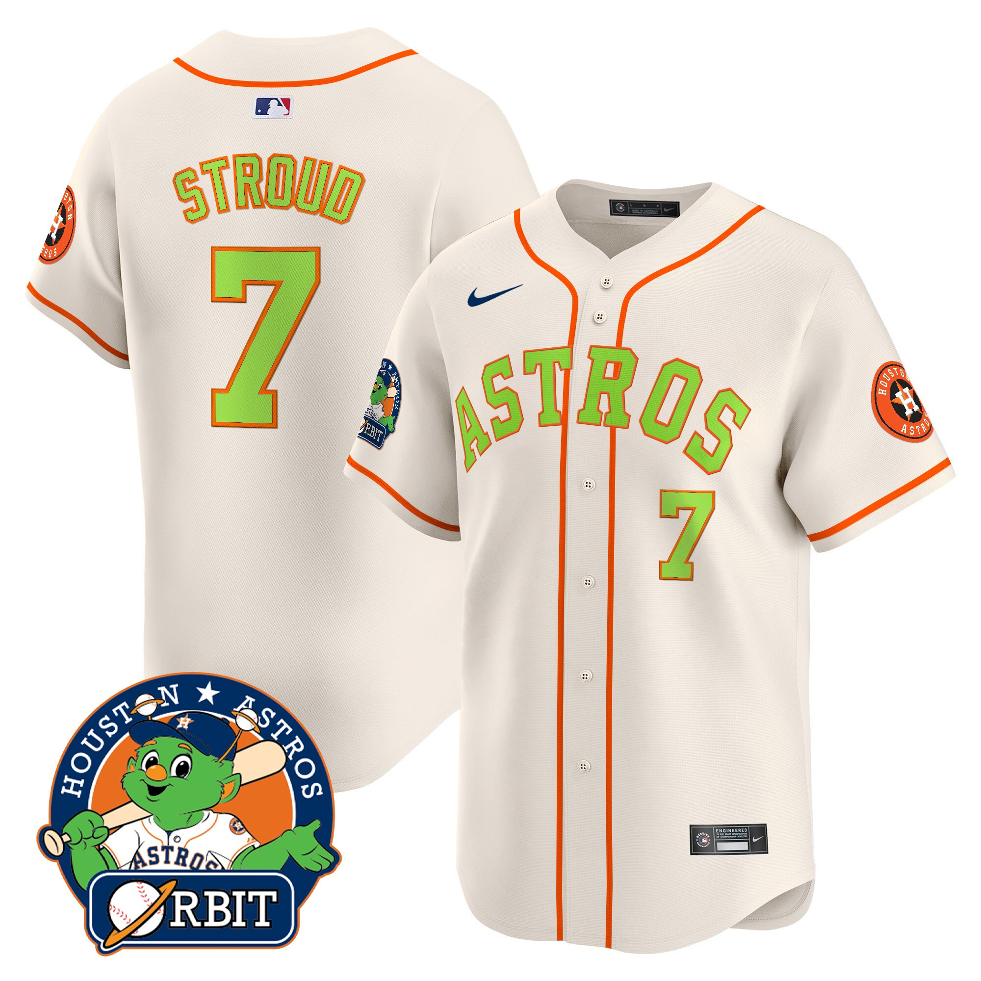 Men's Astros Orbit Patch Vapor Premier Limited Jersey V2 - All Stitched - Image 45