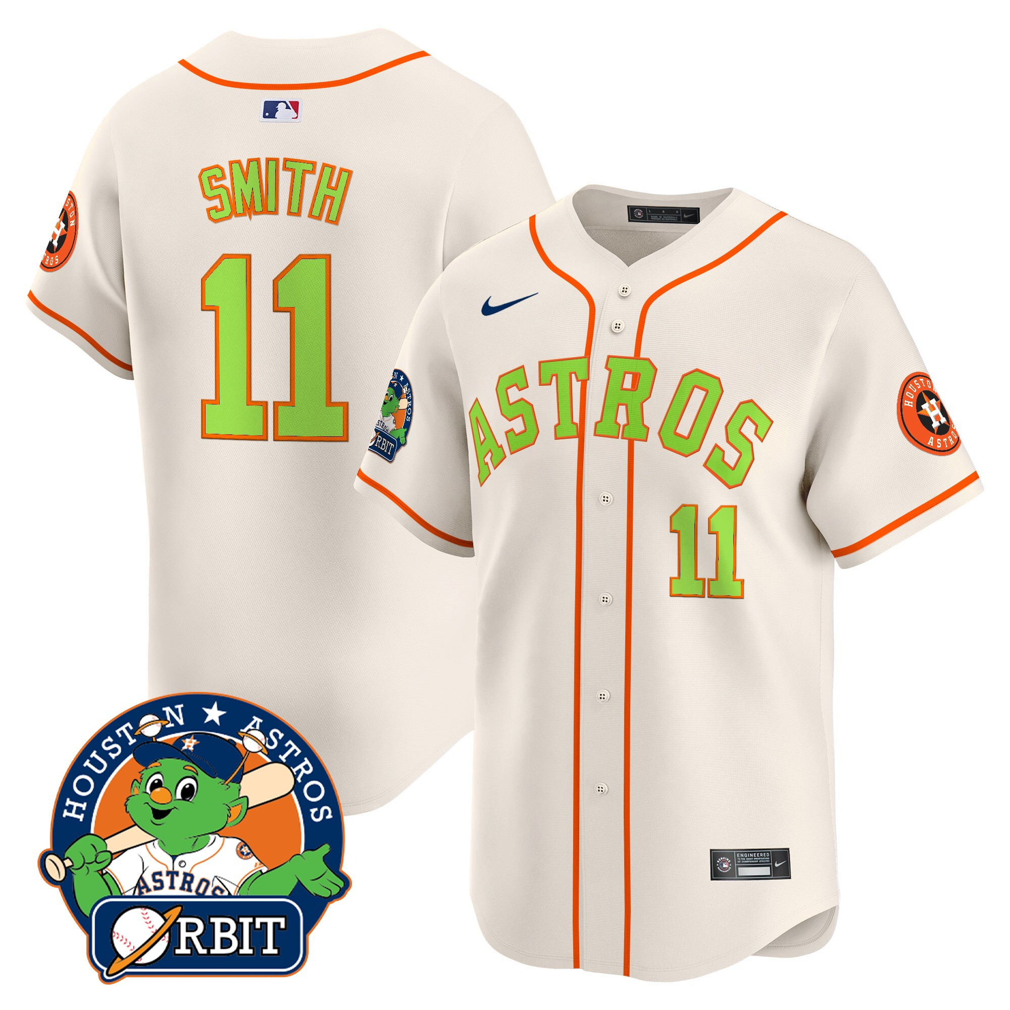 Men's Astros Orbit Patch Vapor Premier Limited Jersey V2 - All Stitched - Image 48