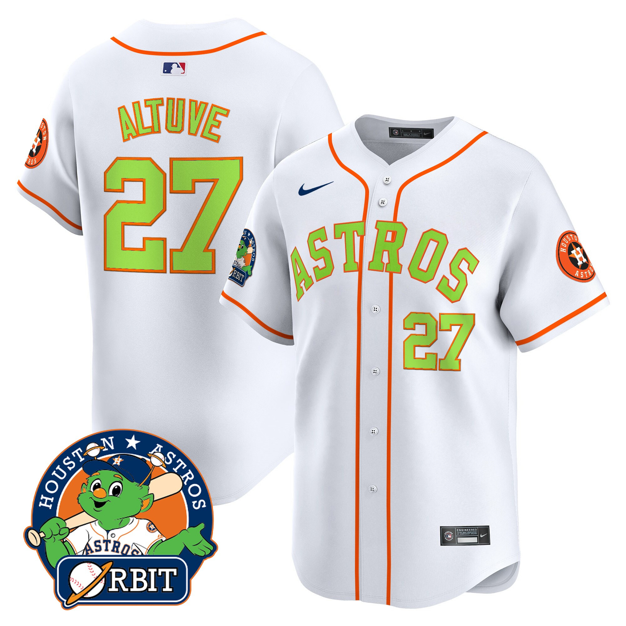 Men's Astros Orbit Patch Vapor Premier Limited Jersey V2 - All Stitched - Image 12