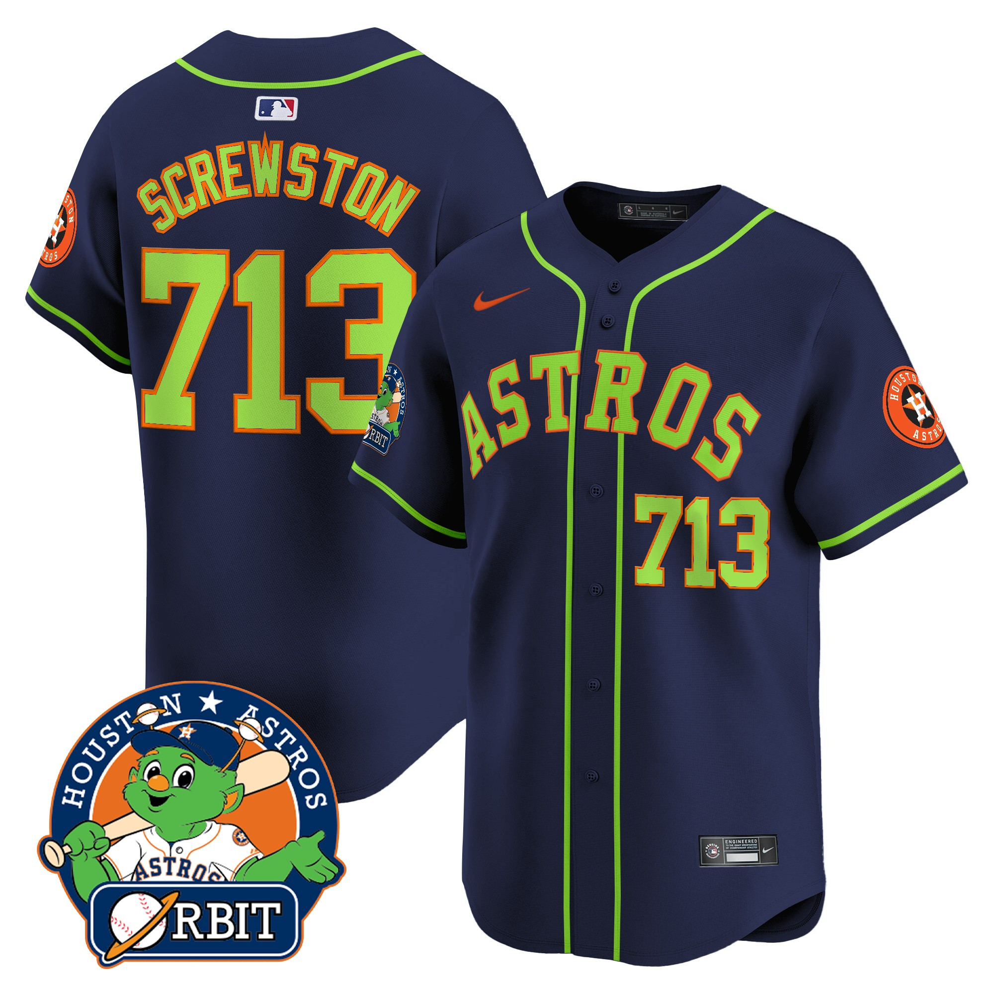 Men's Astros Orbit Patch Vapor Premier Limited Jersey V2 - All Stitched - Image 26