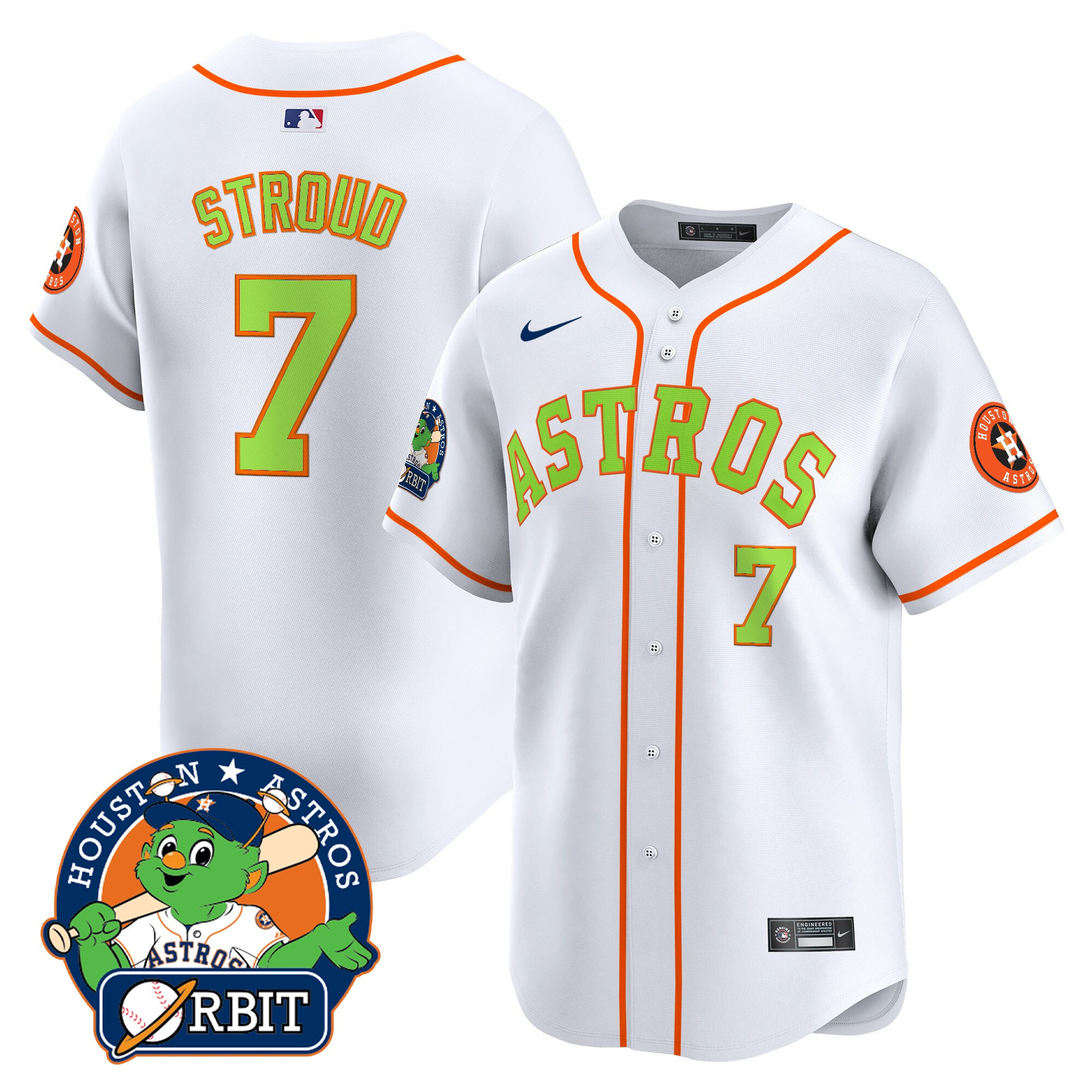 Men's Astros Orbit Patch Vapor Premier Limited Jersey V2 - All Stitched - Image 15