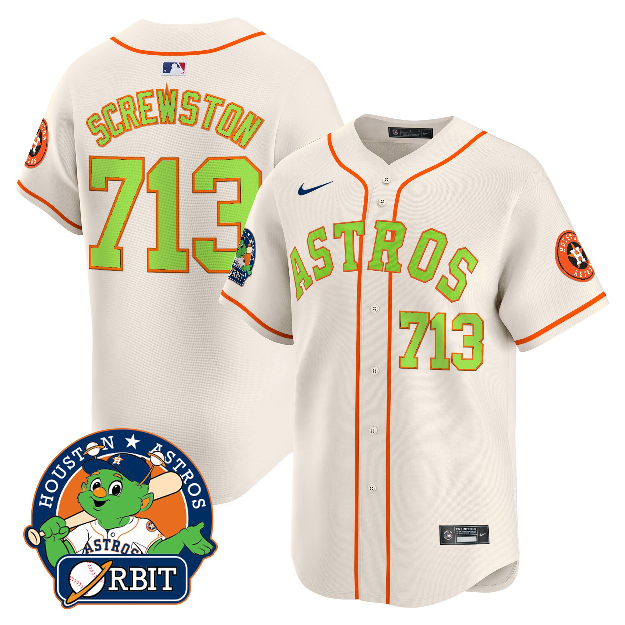 Men's Astros Orbit Patch Vapor Premier Limited Jersey V2 - All Stitched - Image 46