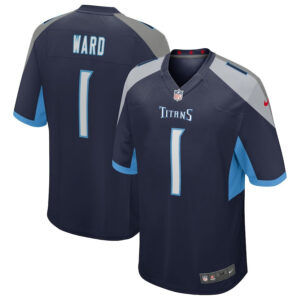 Cameron Ward #1 Tennessee Titans Navy Jersey - All Stitched