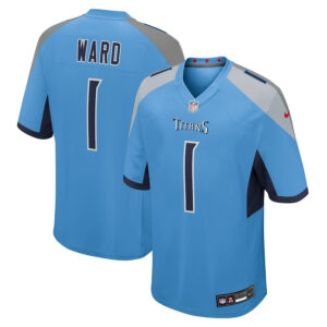 Cameron Ward #1 Tennessee Titans Light Blue Jersey - All Stitched