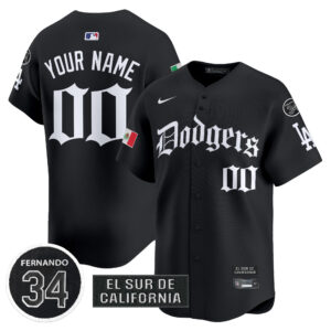 Dodgers Mexico 2025 LA Gothic Style Vapor Premier Limited Custom Jersey V2 - All Stitched