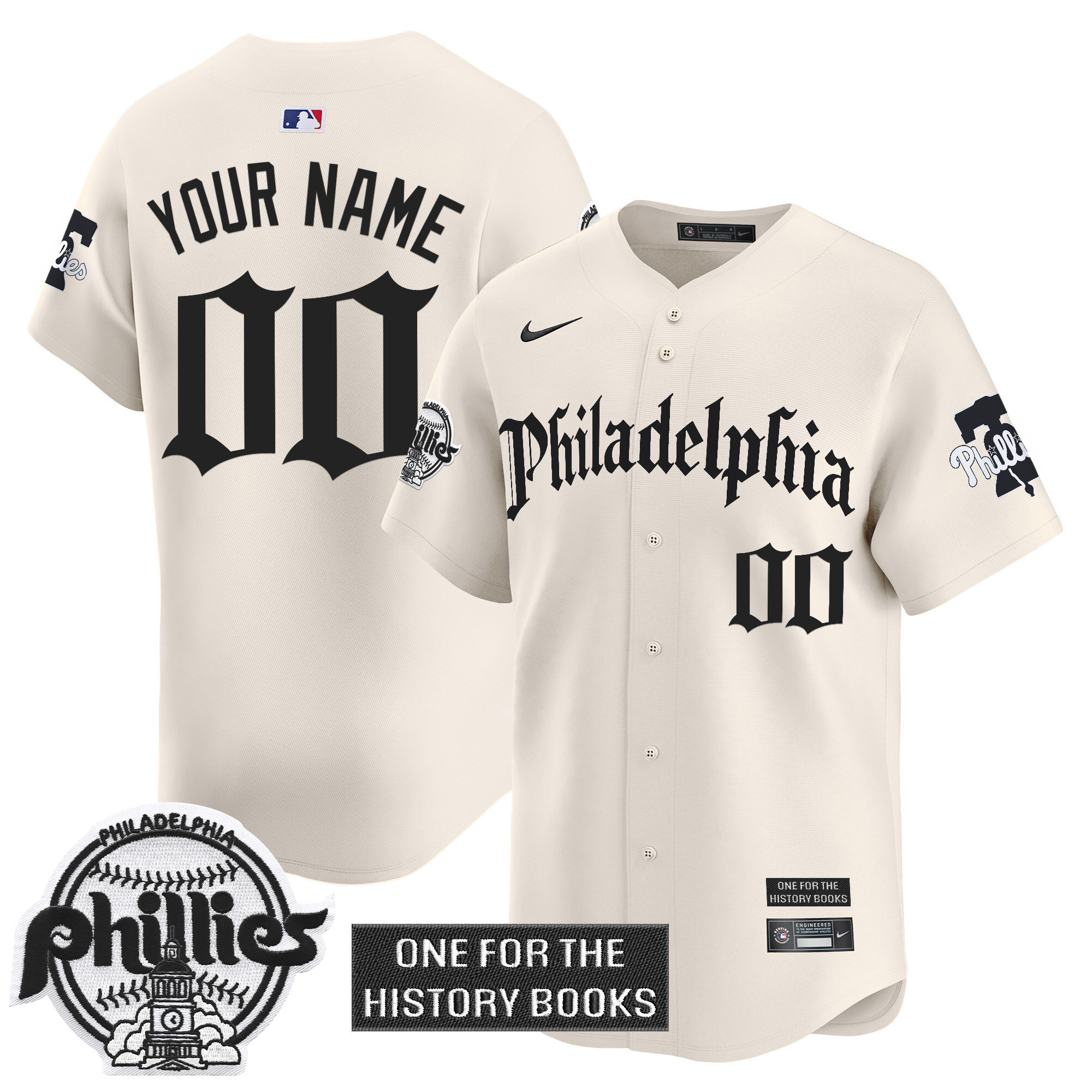 Phillies 'Retro Newspaper Edition' Vapor Premier Limited Custom Jersey - All Stitched - Image 2