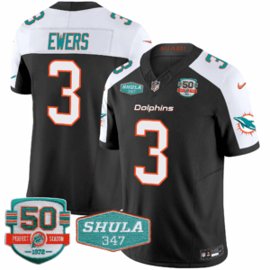 Men's Dolphins Shula 347 Patch Vapor Jersey - All Stitched