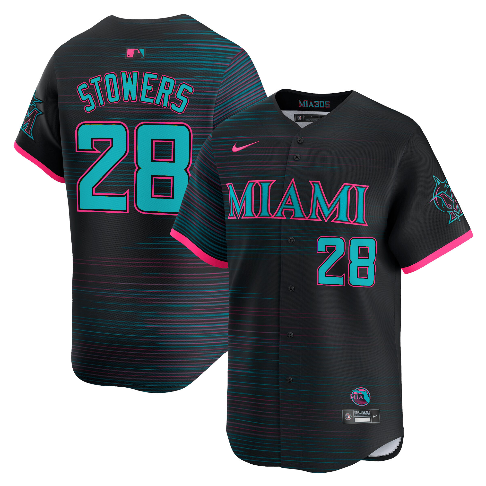 Miami Marlins 2025 City Connect Vapor Premier Limited Jersey - All Stitched - Image 5