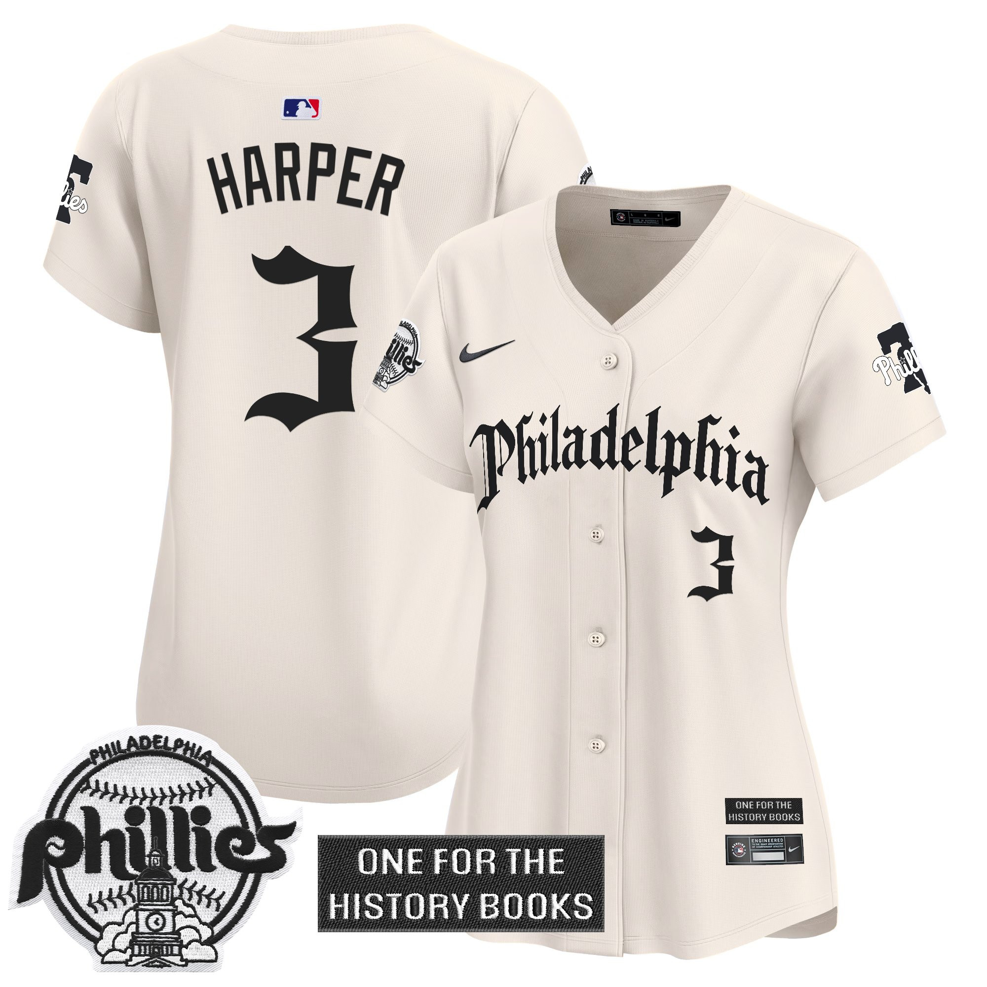 Women's Phillies 'Retro Newspaper Edition' Vapor Premier Limited Jersey - All Stitched - Image 12