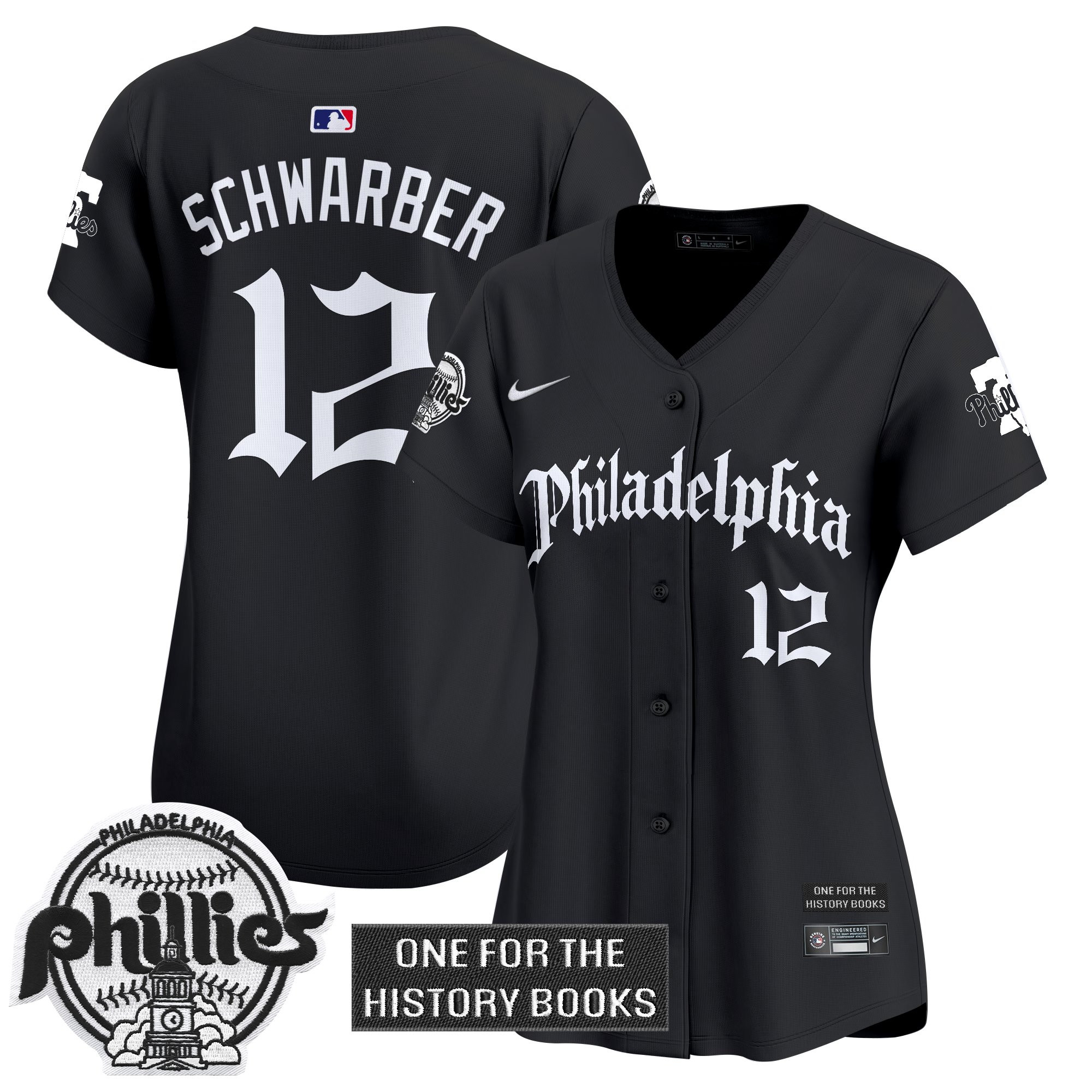 Women's Phillies 'Retro Newspaper Edition' Vapor Premier Limited Jersey - All Stitched - Image 9