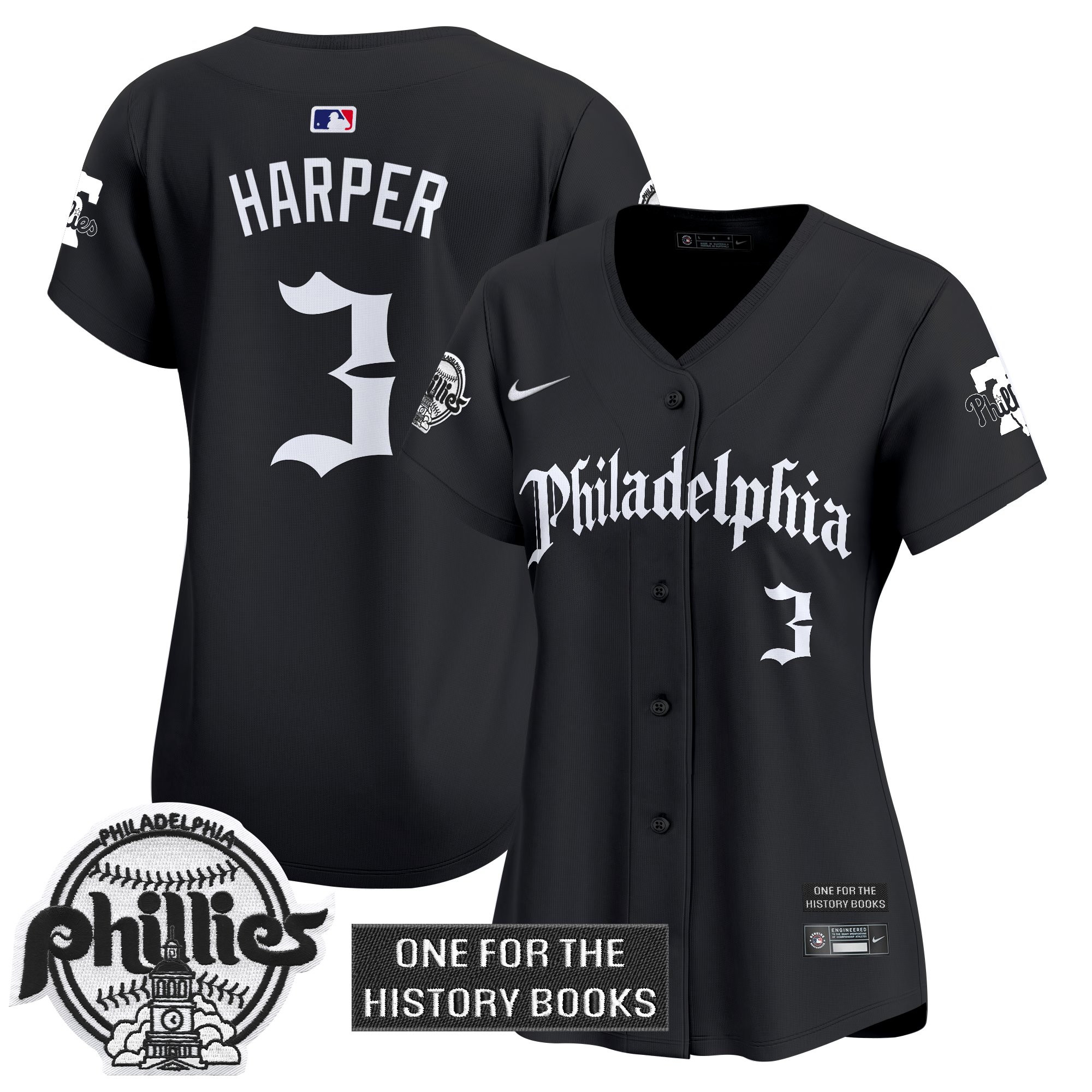 Women's Phillies 'Retro Newspaper Edition' Vapor Premier Limited Jersey - All Stitched