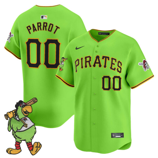 Men's Pittsburgh Pirates Pirate Parrot Patch Vapor Premier Limited Jersey - All Stitched - Image 2