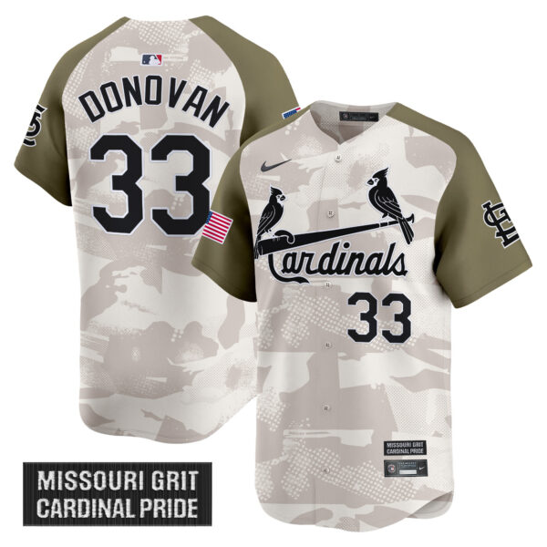 Men's St. Louis Cardinals 2025 Armed Forces Day Vapor Premier Limited Jersey - All Stitched - Image 8