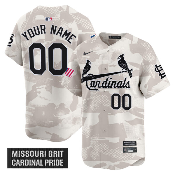 St. Louis Cardinals 2025 Armed Forces Day Vapor Premier Limited Custom Jersey - All Stitched - Image 2