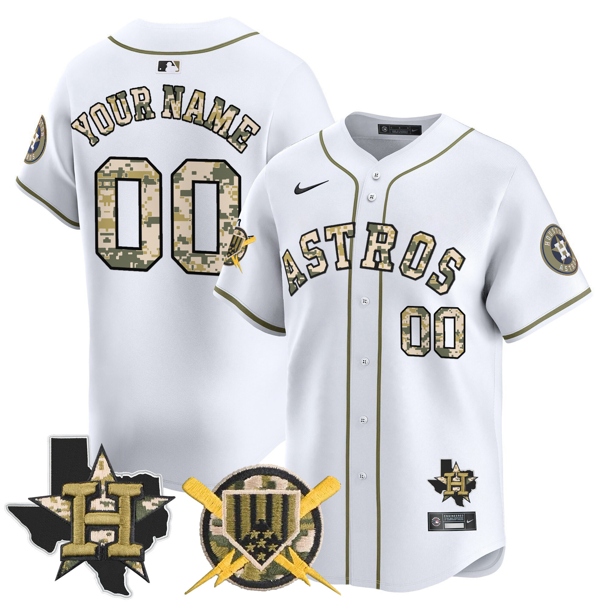 Astros Armed Forces Day Vapor Premier Limited Custom Jersey V2 - All Stitched - Image 4