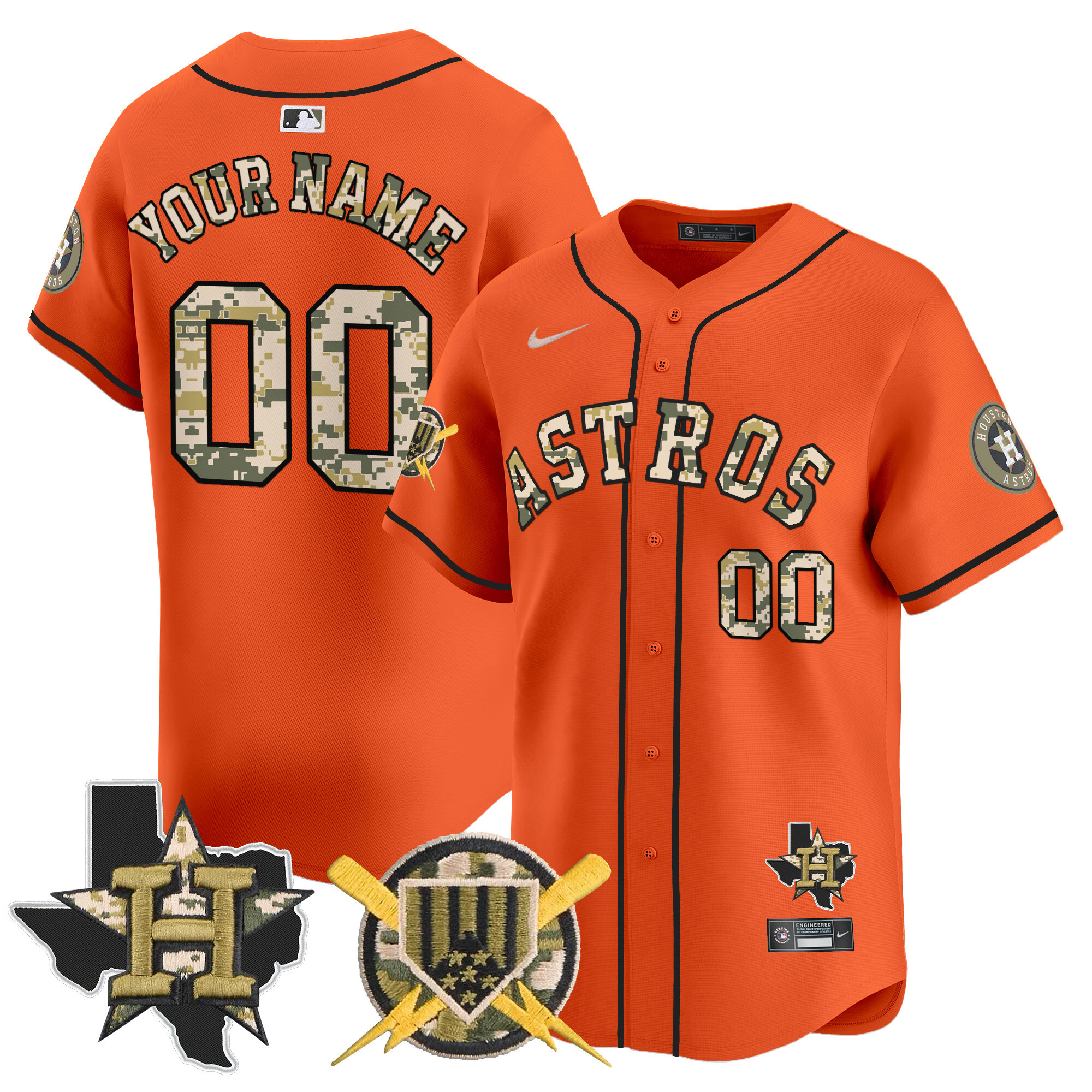 Astros Armed Forces Day Vapor Premier Limited Custom Jersey V2 - All Stitched - Image 2