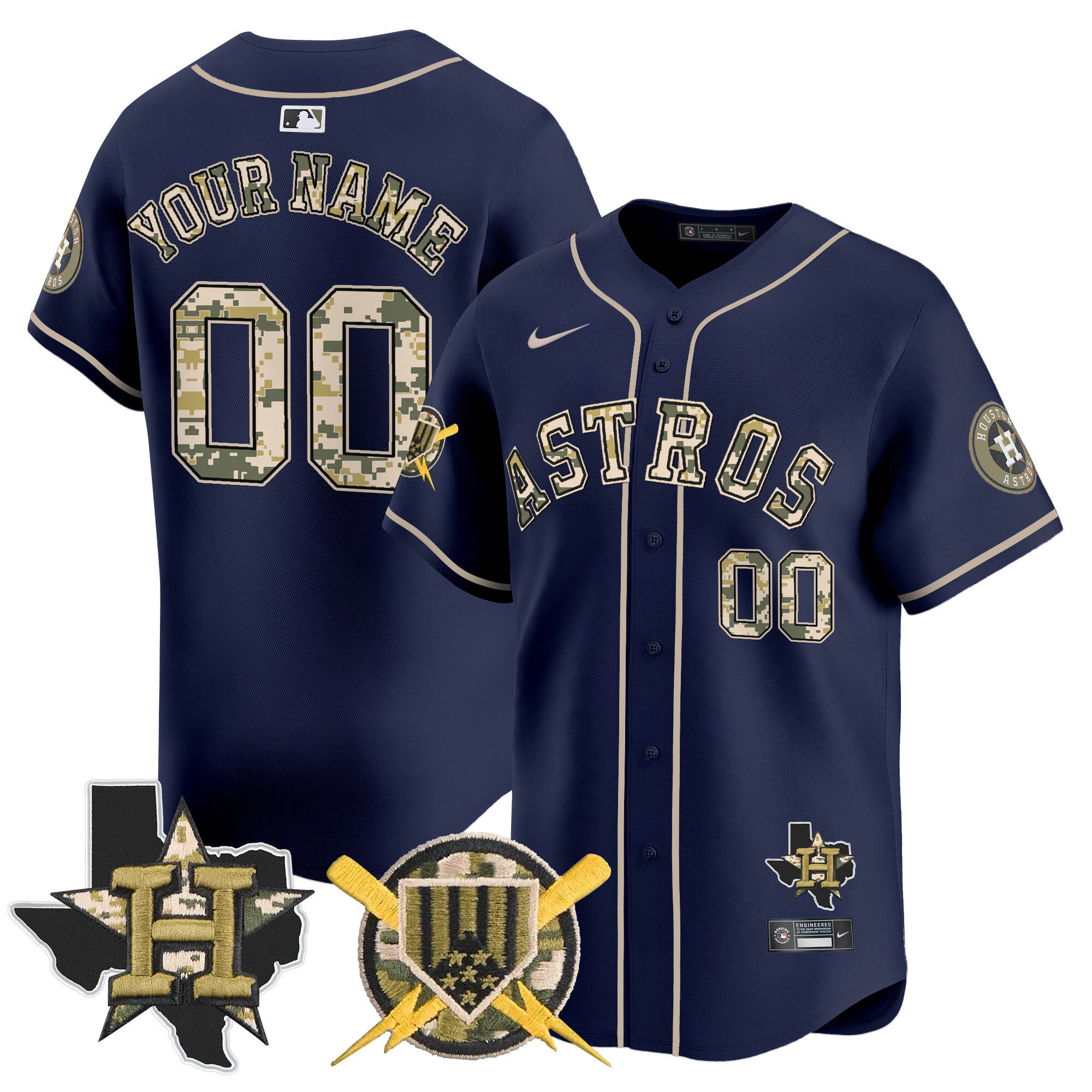 Astros Armed Forces Day Vapor Premier Limited Custom Jersey V2 - All Stitched - Image 3