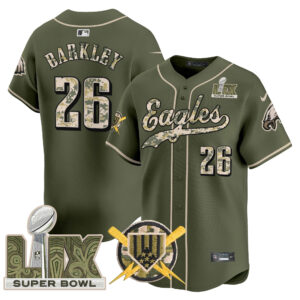 Philadelphia Eagles Armed Forces Day Super Bowl LIX Vapor Baseball Jersey - All Stitched