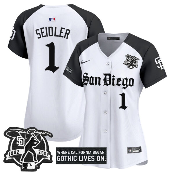 Women's San Diego Padres 'Gothic Edition' Vapor Premier Limited Jersey - All Stitched - Image 25