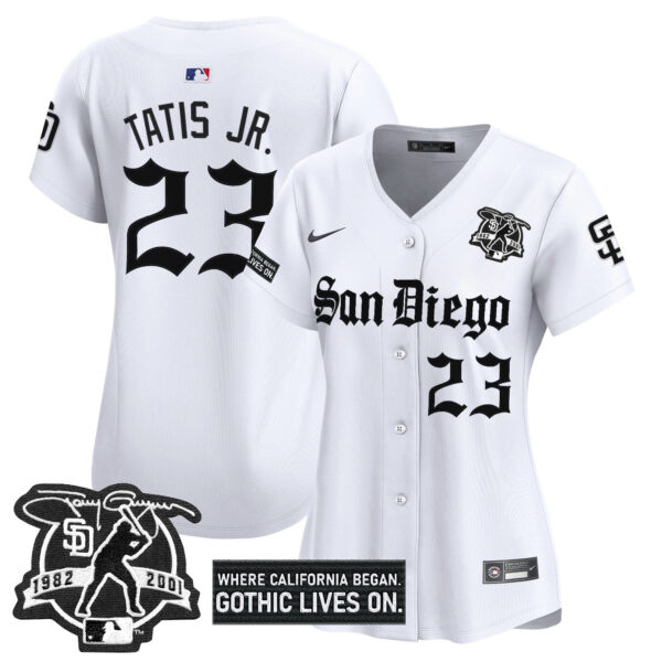 Women's San Diego Padres 'Gothic Edition' Vapor Premier Limited Jersey - All Stitched - Image 10