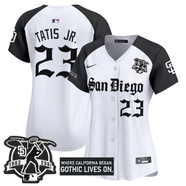 Women's San Diego Padres 'Gothic Edition' Vapor Premier Limited Jersey - All Stitched - Image 19