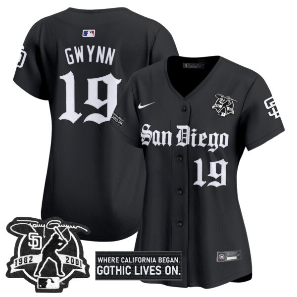 Women's San Diego Padres 'Gothic Edition' Vapor Premier Limited Jersey - All Stitched - Image 5