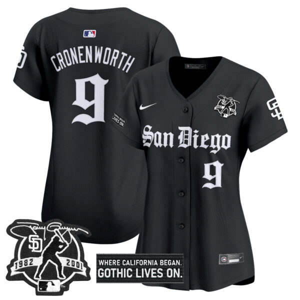 Women's San Diego Padres 'Gothic Edition' Vapor Premier Limited Jersey - All Stitched - Image 8