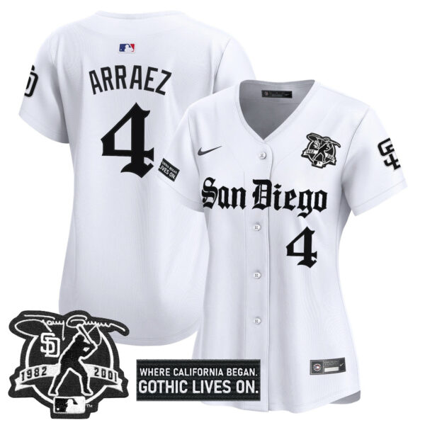 Women's San Diego Padres 'Gothic Edition' Vapor Premier Limited Jersey - All Stitched - Image 15