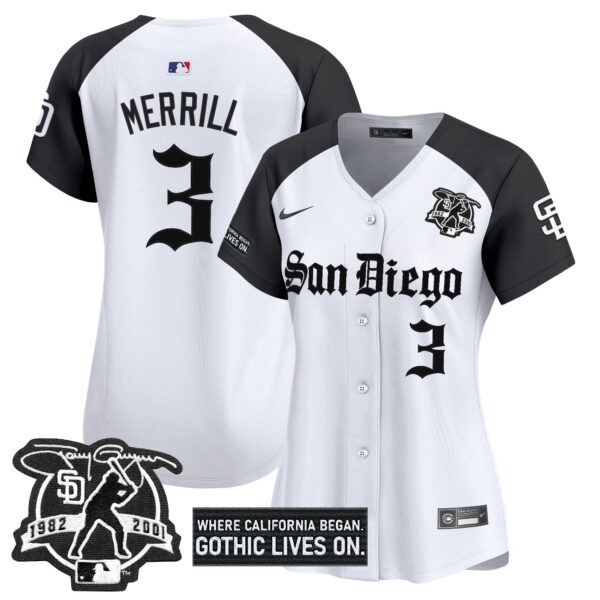 Women's San Diego Padres 'Gothic Edition' Vapor Premier Limited Jersey - All Stitched - Image 22