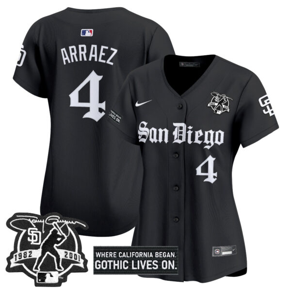 Women's San Diego Padres 'Gothic Edition' Vapor Premier Limited Jersey - All Stitched - Image 6