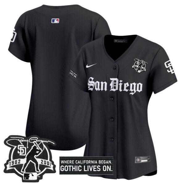 Women's San Diego Padres 'Gothic Edition' Vapor Premier Limited Jersey - All Stitched - Image 9