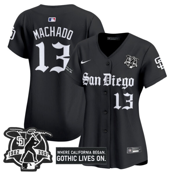 Women's San Diego Padres 'Gothic Edition' Vapor Premier Limited Jersey - All Stitched - Image 3