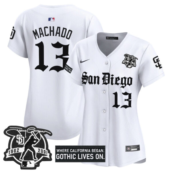 Women's San Diego Padres 'Gothic Edition' Vapor Premier Limited Jersey - All Stitched - Image 12