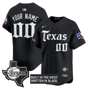 Texas Rangers 'Gothic Frontier Edition' Vapor Premier Limited Custom Jersey - All Stitched