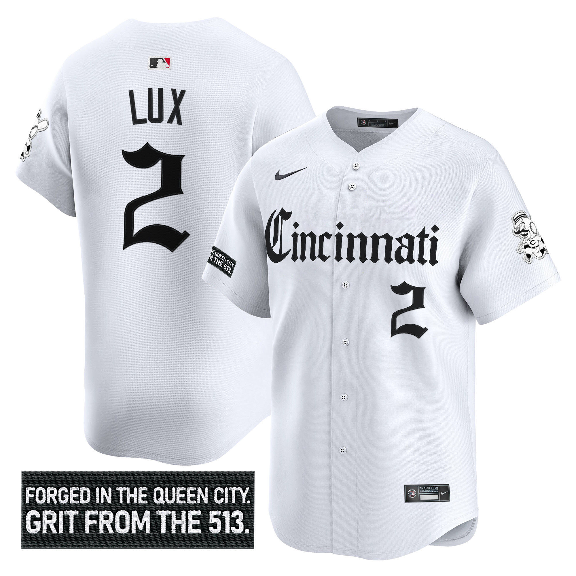 Men's Cincinnati Reds 'Gothic Queen City Edition' Vapor Premier Limited Jersey - All Stitched - Image 15