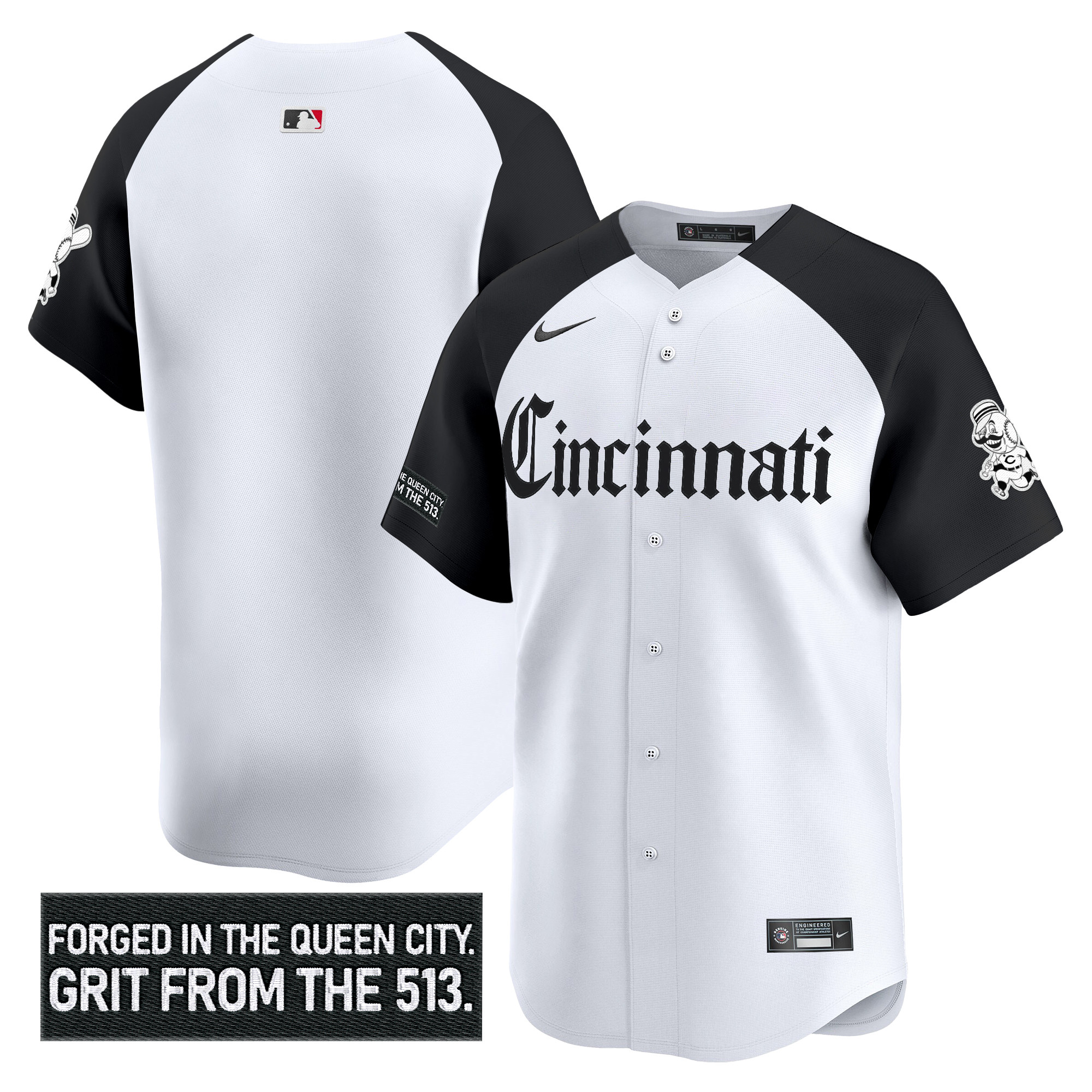 Men's Cincinnati Reds 'Gothic Queen City Edition' Vapor Premier Limited Jersey - All Stitched - Image 30
